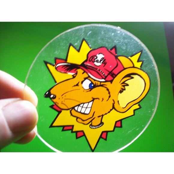 Mousin Around Pinball Machine Plastic Drink Coaster Game Mouse In Red Hat - Picture 2 of 3
